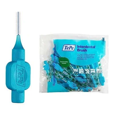 Abbildung von TePe Interdental Brush, Original, Blue, 0.6 mm/ISO 3, 20pcs, plaque removal, efficient clean between the teeth, tooth floss, for narrow gaps