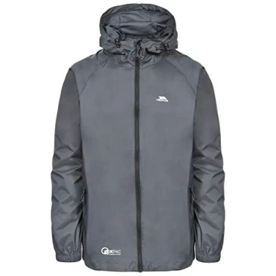 Abbildung von Trespass Unisex Erwachsene Qikpac Jacket Kompakt Zusammenrollbare Wasserdichte Regenjacke, Grau (Flint), XL