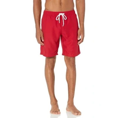Abbildung von Amazon Essentials Herren Badehose, Schnell Trocknend, 23 cm, Rot, XL