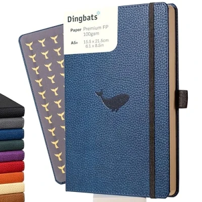 Abbildung von Dingbats* Tierwelt Notizbuch A5 Liniert Hardcover aus veganem Leder für Arbeit, Reisen, Uni mit elastischem Verschlussband