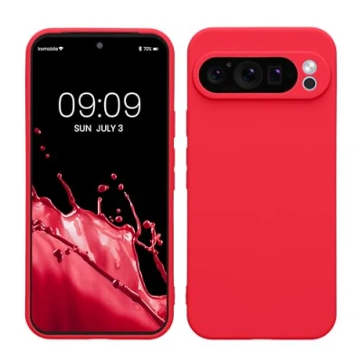 Abbildung von kwmobile Handyhülle kompatibel mit Google Pixel 9 Pro XL Hülle Handy Case aus weichem Silikon in Neon Pink