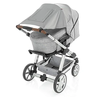 Abbildung von reer ShineSafe Premium Sonnensegel und Schlummertuch für den Kinderwagen, grau