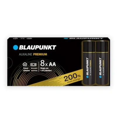 Abbildung von BLAUPUNKT Premium AA Alkalibatterien Packung mit 8, am besten für Gamecontroller und Spielsachen, LR6BPR/8CB