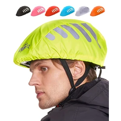 Abbildung von BTR Regenschutz für Fahrradhelm, winddichter Regenüberzug, atmungsaktiver und wasserfester Helmüberzug