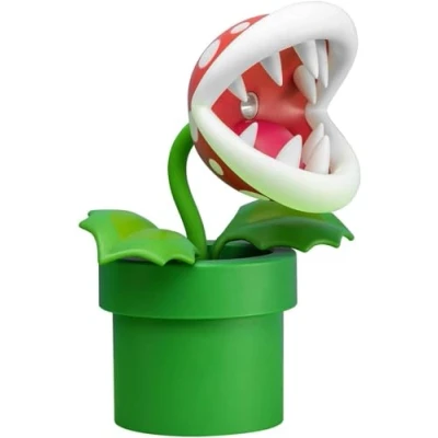 Abbildung von Super Mario Bros Piranha Pflanze Lampe Offiziell lizenziert, LED Tischlicht mit beweglichem Kopf, Sammlerstück für Nintendo Fans, 33 cm hoch, USB betrieben