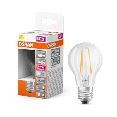 Abbildung von OSRAM Superstar dimmbare LED Lampe mit besonders hoher Farbwiedergabe (CRI90) für E27 Sockel, Filament Optik ,Kaltweiß (4000K), 806 Lumen, Ersatz herkömmliche 60W Leuchtmittel, dimmbar, 1 er Pack