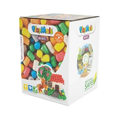 Abbildung von PlayMais Basic Medium Bastel Set für Kinder ab 3 Jahren Über 300 Stück zum Basteln Natürliches Spielzeug Fördert Kreativität &amp; Motorik Geschenk Mädchen Jungen