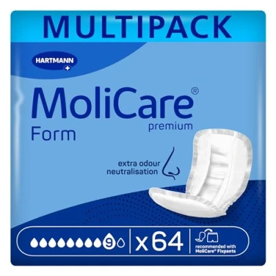 Abbildung von MoliCare Premium Form 9 Tropfen, für schwerste Inkontinenz: maximale Sicherheit, extra Auslaufschutz und Diskretion Frauen Männer, zu verwenden mit Fixpants, 4x16 Stück