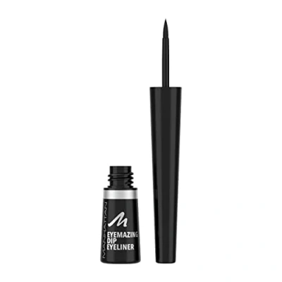 Abbildung von Manhattan Eyemazing Dip Eyeliner Fb. 001 Black, hochpigmentierter, wischfester mit matt schwarzem Finish, 7ml