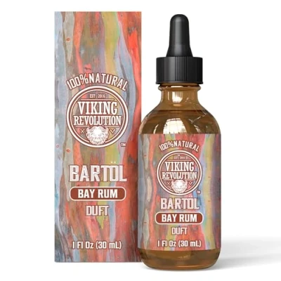 Abbildung von Viking Revolution Bartöl Macht Weich, Schützt und Stärkt Natürliches Argan Jojobaöl Herren Geschenke Für Männer Bay Rum 30 ml
