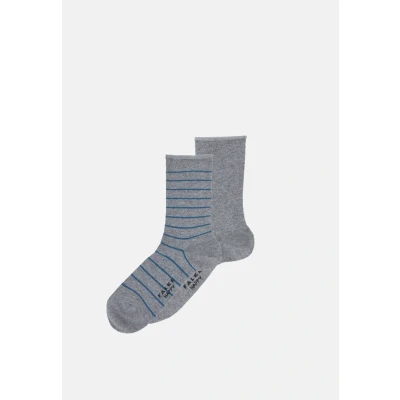 Abbildung von Falke Happy Stripe 2Pack everyday casual Socken, Damen, Größe: 35 38, Light grey melange