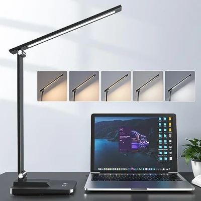 Abbildung von LED Tischlampe Schreibtischlampe LED, 15 Modi Tageslichtlampe Schreibtisch Lampe Desk Lamp, 1000LM Table Lamp Dimmbar, Tisch Tischlampen Tischleuchte