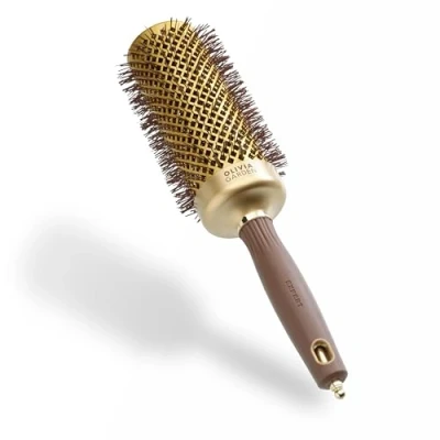 Abbildung von Olivia Garden Expert Blowout Speed Gold &amp; Braun 55 Keramik Rundbürste mit extra langem Barrel für 25% schnellere Blowouts