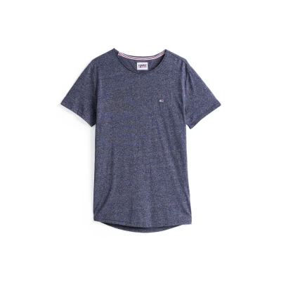 Abbildung von Tommy Jeans SLIM Jaspe NECK Tshirt basic, Herren, Größe: XS, Twilight navy