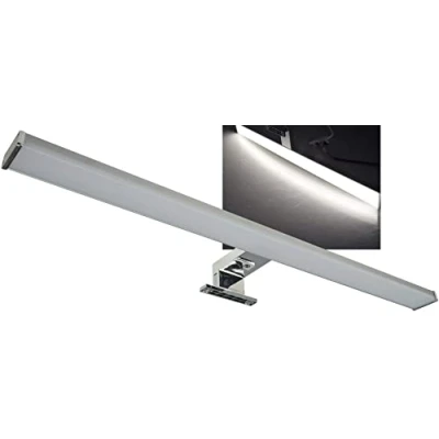Abbildung von ChiliTec LED Spiegelleuchte 60cm Spiegelschrank Leuchte IP44 11Watt 1600Lumen Badezimmer Wand und Aufbaumontage Beleuchtung für Schrank Spiegel Bad Alu Optik Neutralweiß
