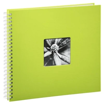 Abbildung von Hama Fotoalbum Jumbo 36x32 cm (Spiral Album mit 50 weißen Seiten, Fotobuch Pergamin Trennblättern, zum Einkleben und Selbstgestalten) grün
