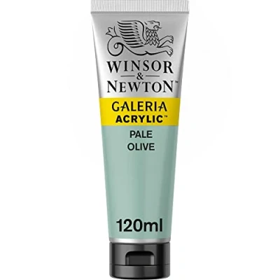 Abbildung von Winsor &amp; Newton 2131435 Galeria Acrylfarbe, hohe Pigmentierung, lichtecht, buttrige Konsistenz, 120 ml Tube Olivgrün Hell