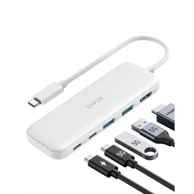 Abbildung von Anker 332 USB C Hub (5 in 1) with 4K HDMI Display, 5Gbps and 2 A Data Ports for MacBook Pro, Air, Dell XPS, Lenovo Thinkpad, HP Laptops More (Weiß)