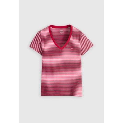 Abbildung von Levi&#039;s Perfect Vneck Indigo Stripe Scarlet Smil
