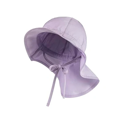 Abbildung von Sterntaler Sonnenhut Mädchen Sommerhut UV Schutz 50+ Mütze mit breiter Krempe und Größenregulierung Nackenschutz Bindebänder Baby Kinder Kopfbedeckung aus Popeline (Bio) flieder, Größe 51