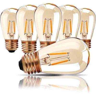 Abbildung von Led E27 Warmweiss Glühbirne ST45/S14 1W Vintage Ersetzt 10 W Glühlampen,2200K Warimweß Retro Edison Birnen, Nicht Dimmbar,6er Pack