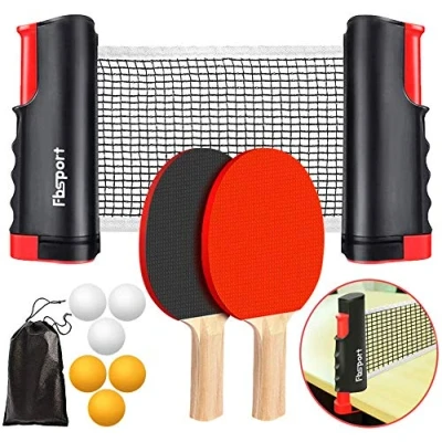Abbildung von tischtennisnetz Tischtennis Set mit Netz Kinder tischtennisschläger Ausziehbare Tischtennisnetze,6 Ping Pong Bälle,1*Mesh Bag,tragbar Tischtennissets Spiel