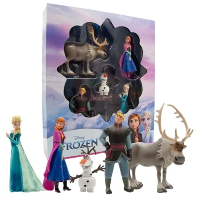 Abbildung von Bullyland 13413 Spielfiguren Jubiläums Set Prinzessin Elsa, Anna, Kristoff, Sven und Olaf aus Walt Disney Die Eiskönigin, ideal als kleines Geschenk für Kinder ab 3 Jahren
