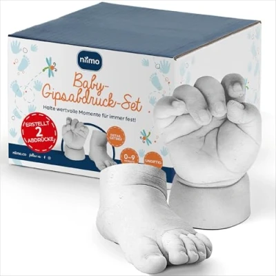 Abbildung von Niimo 3D Gipsabdruck Baby Hand und Fuß Hautsicheres Set, Abdruck Fuß, Handabdruck Baby, Fußabdruck Geschenke, Abdruckset für 2 Abdrücke
