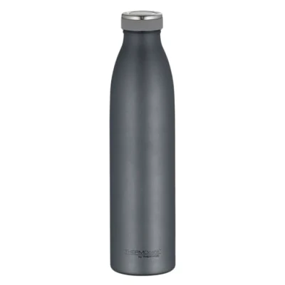 Abbildung von THERMOcafé by THERMOS TC BOTTLE graphite grey mat 0,75l, Edelstahl Isolierflasche kohlensäurefest, 12h heiß 24h kalt, Auslaufsicher, für Schule, Unterwegs &amp; Büro