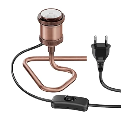 Abbildung von ledscom.de Tischlampe RETRA, Schalter, bronze, 1x E27 max. 60W, Tischleuchte, Tischlampe, Nachttischlampe, Nachttischleuchte, Schreibtischlampe, Schreibtischleuchte, Lampenfassung, Lampenfuß
