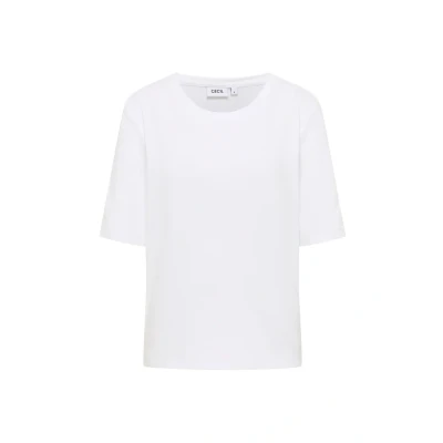 Abbildung von Cecil Tshirt basic, Damen, Größe: Medium, Weiß