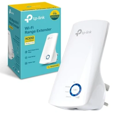 Abbildung von TP Link TL WA850RE N300 Universal Range Extender, Broadband/Wi Fi Wi Booster/Hotspot with 1 Ethernet Port, Plug and Play, Built in Access Point Mode, UK Plug, White