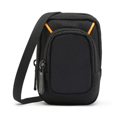Abbildung von Amazon Basics Mittlere Kompakte Digitalkameratasche mit interner Polsterung für Kameras den Maßen 10.9 x 6.4 2.3 cm, Einfarbig, Schwarz