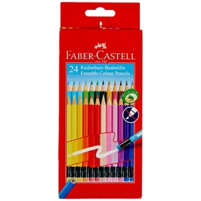 Abbildung von FABER CASTELL 116625 Buntstift radierbar, 24er Kartonetui
