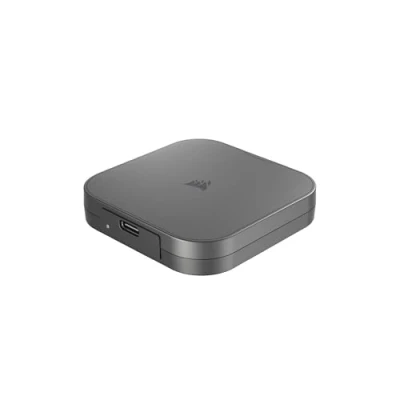 Abbildung von Corsair EX400U 1TB USB4 Tragbare Externe USB Type C SSD USB4, 3.2 Gen2 2x2 Anschlüsse, Bis zu 40Gbps, Plug and Play, MagSafe, Inklusive (USB4) Kabel Windows PC, iOS Mac Grau