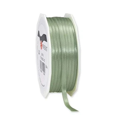 Abbildung von PRÄSENT C.E. Pattberg Satin altgrün, 50 m Satinband zum Einpacken von Geschenken, 6 mm Breite, Geschenkband Dekorieren &amp; Basteln, Dekoband, Anlass