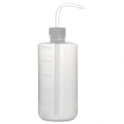 Abbildung von stonylab Chemische Waschflaschen (1er Pack), LDPE Kunststoff Sicherheitslabor Quetschflasche mit Schmaler Öffnung und Skalenetiketten Sprühflasche, 500 ml (16 oz)
