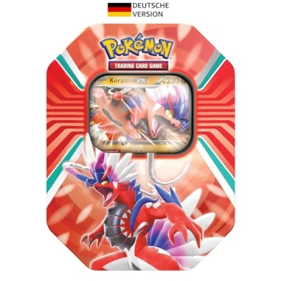 Abbildung von Pokémon Sammelkartenspiel: Tin Box Paldea Legenden Koraidon (1 holografische Karte &amp; 4 Boosterpacks)