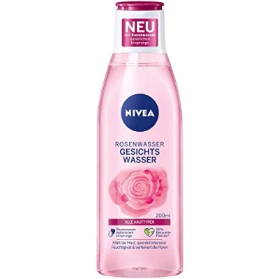Abbildung von NIVEA Rosenwasser Gesichtswasser (200 ml), erfrischendes mit natürlichen Ursprungs, klärende Gesichtspflege für jeden Hauttyp