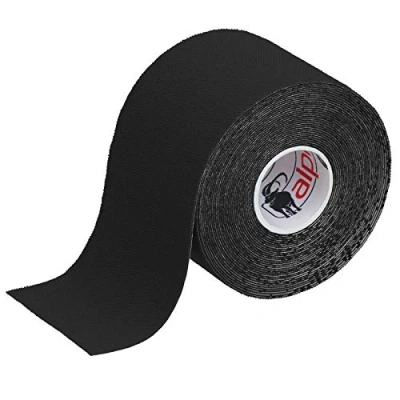 Abbildung von ALPIDEX Kinesiologie Tape 1/3/ 6/12 Rollen Viele Farben 5 m x cm Anwendungsbroschüre Elastisch Wasserfest Hautfreundlich Physio Muskel Set, Farbe:schwarz, Menge:1 Rolle