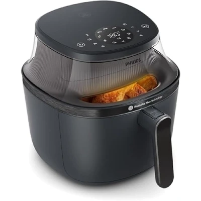 Abbildung von Philips Airfryer 3000 Series 6.2L, Kochfenster, 16 in 1 Kochfunktionen, RapidAir Plus Technologie, Fat Removal, HomeID Rezepte App, mühelose Reinigung (NA330/00)