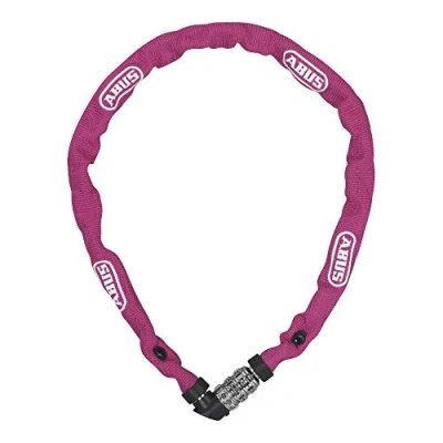 Abbildung von ABUS Kettenschloss 1200 Web Zahlenschloss mit 3 stelliger Kombination Kette aus gehärtetem Stahl Leichtes Fahrradschloss Farbauswahl Fahrradzubehör 60 cm Pink