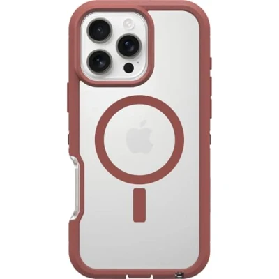 Abbildung von OtterBox Defender Series XT MagSafe Hülle für iPhone 16 Pro Max, stoßfest, Ultra robust, schützende Hülle, 7X getestet nach Militärstandard, Transparent/Braun