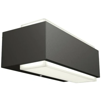 Abbildung von Philips Outdoor Ultra Efficient Stratosphere Wandleuchte up/down 3,8W, 2700K warmweißes Licht, IP44 wetterfest, anthrazit