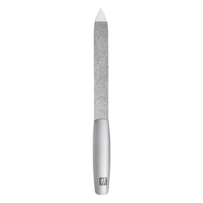 Abbildung von ZWILLING Saphir Nagelfeile (Grob und feinkörnigen Feilenflächen zum Kürzen Formen, Reinigungsspitze), Premium, Silber, 130 mm