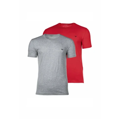 Abbildung von Emporio Armani CREW NECK 2 PACK Unterhemd/shirt, Herren, Größe: Large, Grau rot