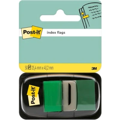 Abbildung von Post it Index Haftstreifen, Standard, Grün, 50 25.4 mm x 43.2 Markierungsstreifen für Dokumente und Notizen