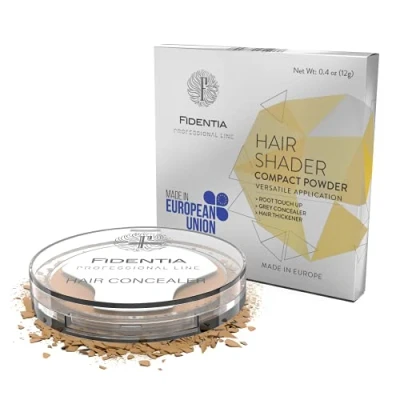 Abbildung von Fidentia Hair Shader 12g Made in EU Haar Concealer zur Haarverdichtung, Ansatz &amp; Geheimratsecken kaschieren Hellbraun
