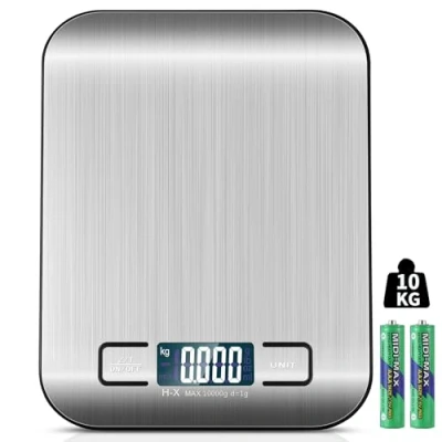 Abbildung von Küchenwaage Digital, 10KG mit LCD Display und Tara Funktion, Küchen waage zum Backen Kochen, Messen von Zutaten, Schmuck so weiter, 1g
