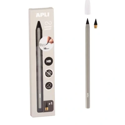 Abbildung von APLI 19802 Unendlichkeitsstift mit grauem Schaft, Ewiger Bleistift ohne Tinte Nachfüllmine